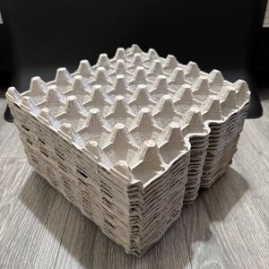 Lot of 18 Egg Flats Cartons 30 Count Gray Recycled Pulp Trays Square Stackable